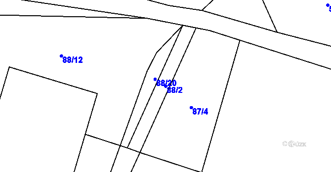 Parcela st. 88/2 v KÚ Litochovice u Volyně, Katastrální mapa