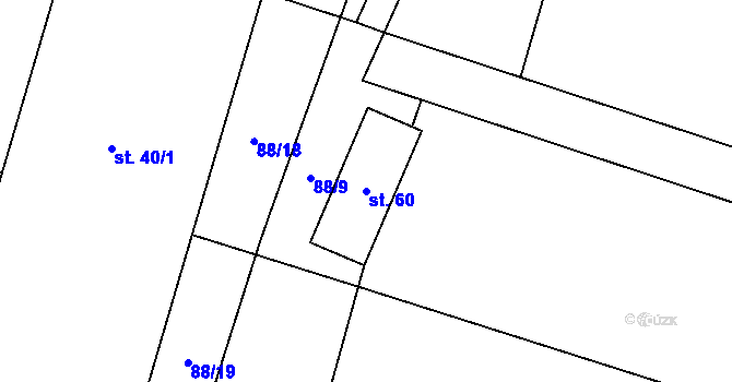 Parcela st. 60 v KÚ Litochovice u Volyně, Katastrální mapa