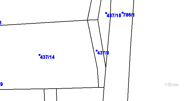 Parcela st. 437/8 v KÚ Litochovice u Volyně, Katastrální mapa
