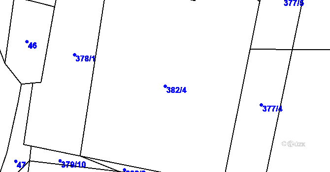 Parcela st. 382/4 v KÚ Litochovice u Volyně, Katastrální mapa