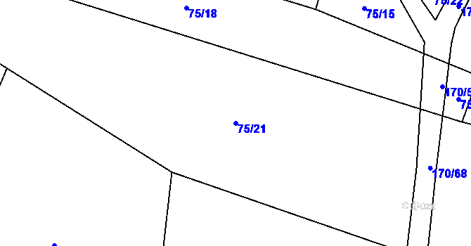 Parcela st. 75/21 v KÚ Litochovice u Volyně, Katastrální mapa