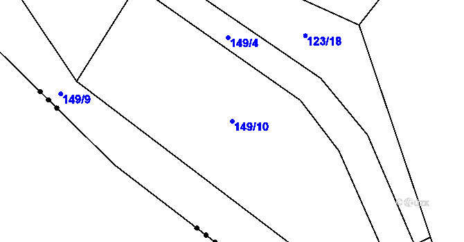 Parcela st. 149/10 v KÚ Litochovice u Volyně, Katastrální mapa