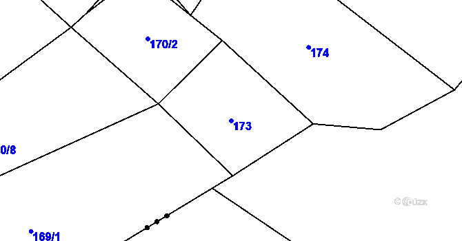 Parcela st. 173 v KÚ Litochovice u Volyně, Katastrální mapa