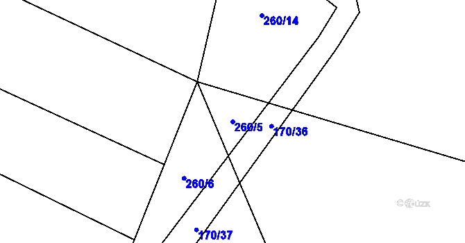 Parcela st. 260/5 v KÚ Litochovice u Volyně, Katastrální mapa