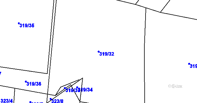 Parcela st. 319/32 v KÚ Litochovice u Volyně, Katastrální mapa