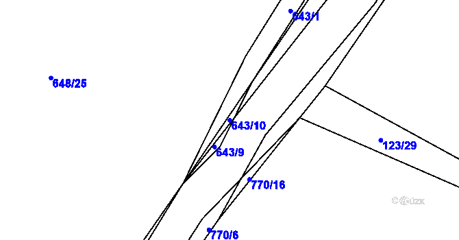 Parcela st. 643/10 v KÚ Litochovice u Volyně, Katastrální mapa