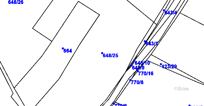 Parcela st. 648/25 v KÚ Litochovice u Volyně, Katastrální mapa