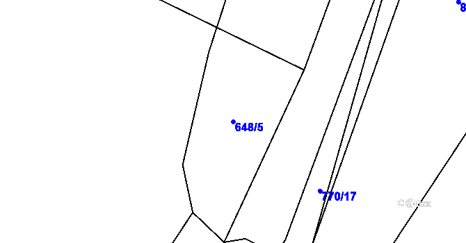 Parcela st. 648/5 v KÚ Litochovice u Volyně, Katastrální mapa