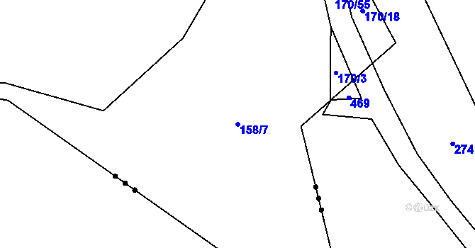Parcela st. 158/7 v KÚ Litochovice u Volyně, Katastrální mapa