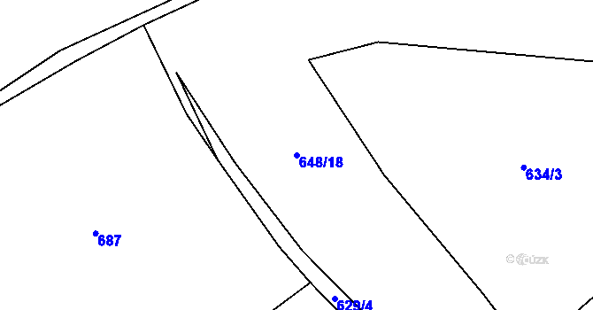 Parcela st. 648/18 v KÚ Litochovice u Volyně, Katastrální mapa