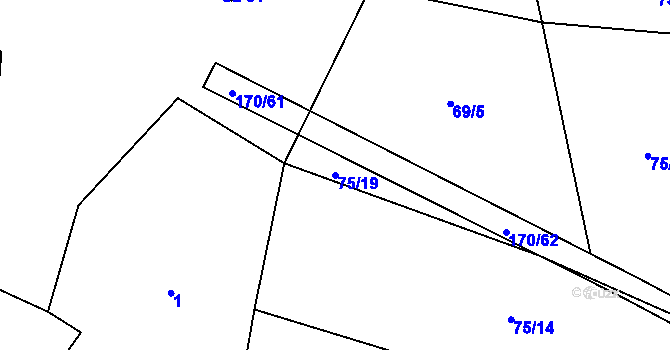 Parcela st. 75/19 v KÚ Litochovice u Volyně, Katastrální mapa