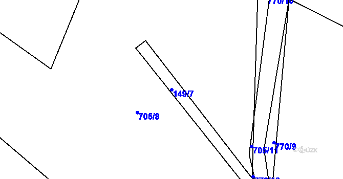 Parcela st. 149/7 v KÚ Litochovice u Volyně, Katastrální mapa