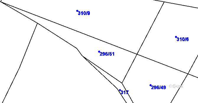Parcela st. 296/51 v KÚ Litochovice u Volyně, Katastrální mapa