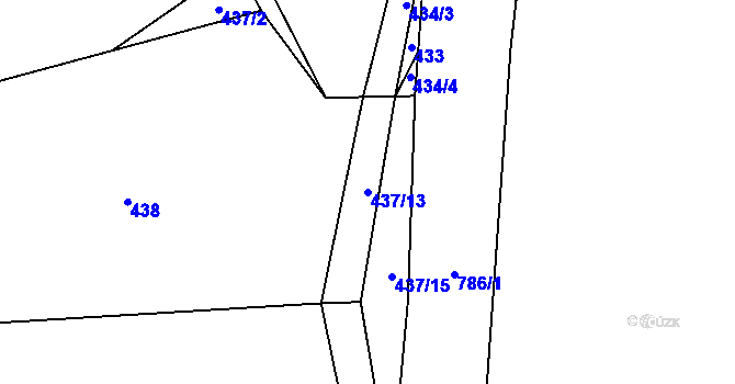 Parcela st. 437/13 v KÚ Litochovice u Volyně, Katastrální mapa