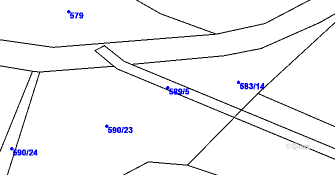Parcela st. 589/5 v KÚ Litochovice u Volyně, Katastrální mapa