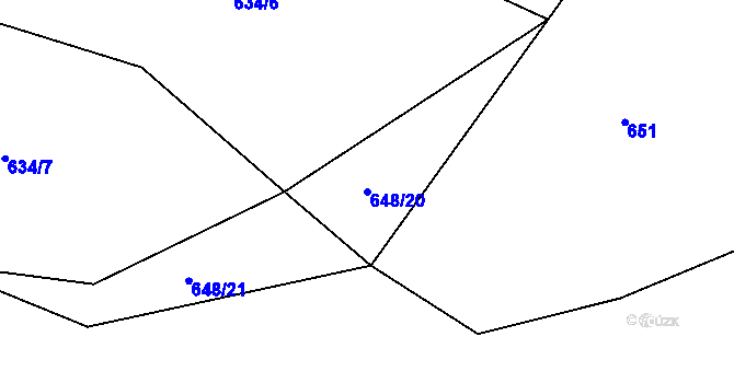 Parcela st. 648/20 v KÚ Litochovice u Volyně, Katastrální mapa