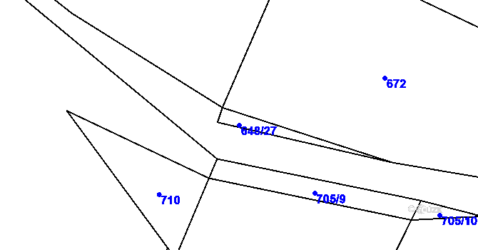 Parcela st. 648/27 v KÚ Litochovice u Volyně, Katastrální mapa