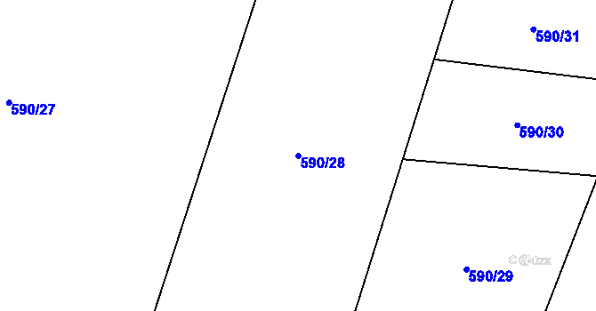 Parcela st. 590/28 v KÚ Litochovice u Volyně, Katastrální mapa