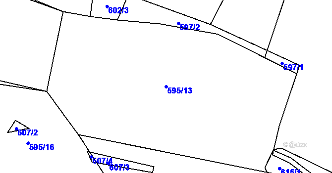 Parcela st. 595/13 v KÚ Litochovice u Volyně, Katastrální mapa
