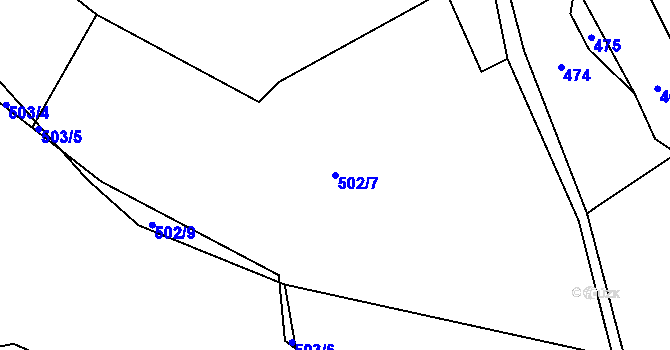 Parcela st. 502/7 v KÚ Litochovice u Volyně, Katastrální mapa