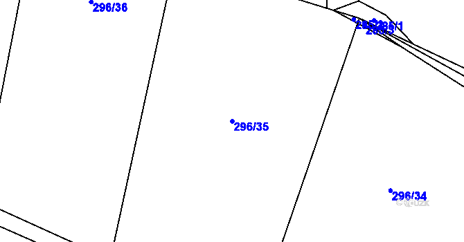 Parcela st. 296/35 v KÚ Litochovice u Volyně, Katastrální mapa