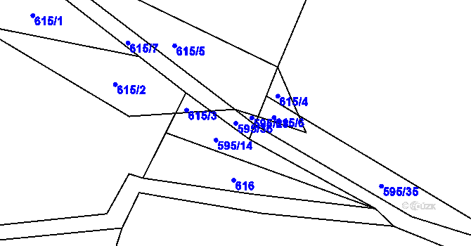 Parcela st. 595/36 v KÚ Litochovice u Volyně, Katastrální mapa