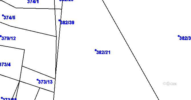 Parcela st. 382/21 v KÚ Litochovice u Volyně, Katastrální mapa