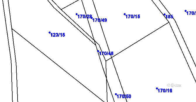 Parcela st. 170/48 v KÚ Litochovice u Volyně, Katastrální mapa