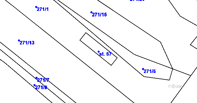 Parcela st. 57 v KÚ Střítež u Volyně, Katastrální mapa