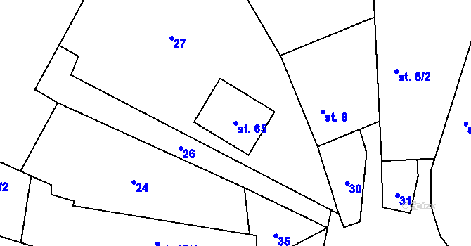 Parcela st. 65 v KÚ Střítež u Volyně, Katastrální mapa