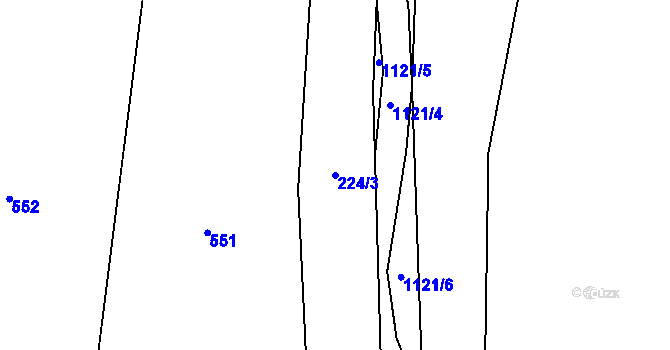 Parcela st. 224/3 v KÚ Střítež u Volyně, Katastrální mapa