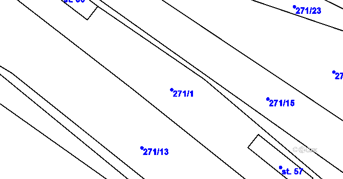 Parcela st. 271/1 v KÚ Střítež u Volyně, Katastrální mapa