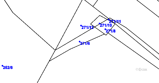 Parcela st. 271/6 v KÚ Střítež u Volyně, Katastrální mapa
