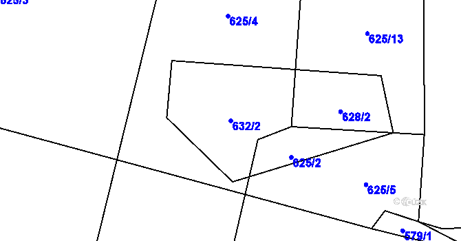 Parcela st. 632/2 v KÚ Střítež u Volyně, Katastrální mapa
