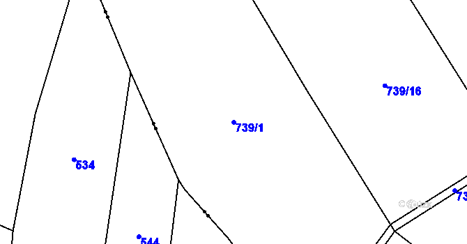 Parcela st. 739/1 v KÚ Střítež u Volyně, Katastrální mapa