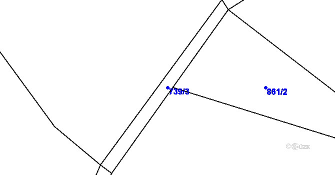 Parcela st. 739/3 v KÚ Střítež u Volyně, Katastrální mapa
