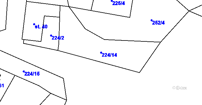 Parcela st. 224/14 v KÚ Střítež u Volyně, Katastrální mapa
