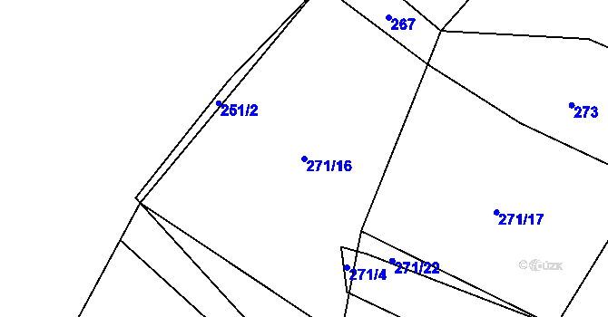 Parcela st. 271/16 v KÚ Střítež u Volyně, Katastrální mapa
