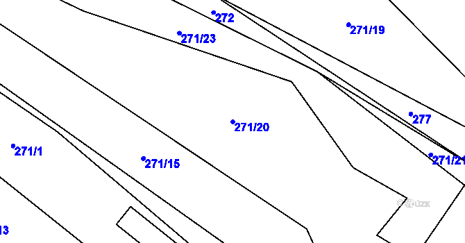 Parcela st. 271/20 v KÚ Střítež u Volyně, Katastrální mapa