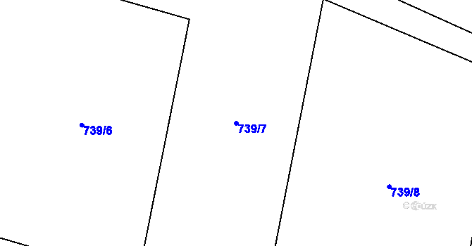 Parcela st. 739/7 v KÚ Střítež u Volyně, Katastrální mapa