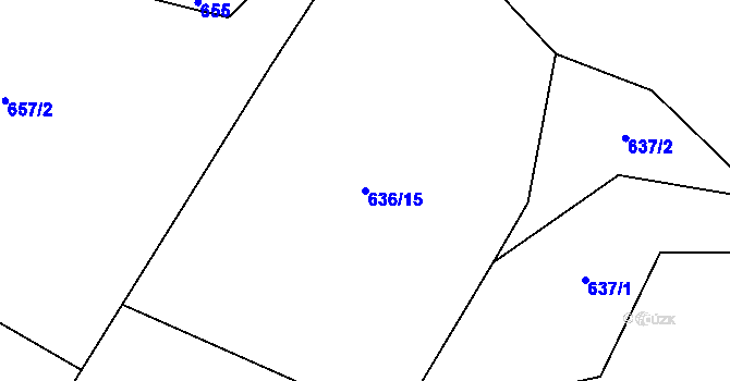 Parcela st. 636/15 v KÚ Střítež u Volyně, Katastrální mapa