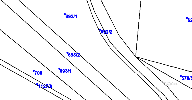 Parcela st. 692 v KÚ Střítež u Volyně, Katastrální mapa
