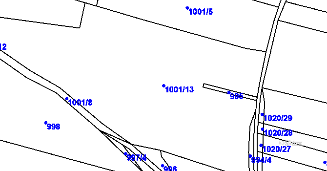Parcela st. 1001/13 v KÚ Střítež u Volyně, Katastrální mapa