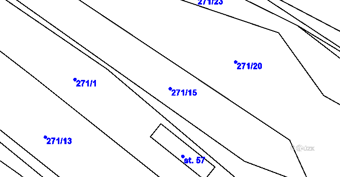 Parcela st. 271/15 v KÚ Střítež u Volyně, Katastrální mapa