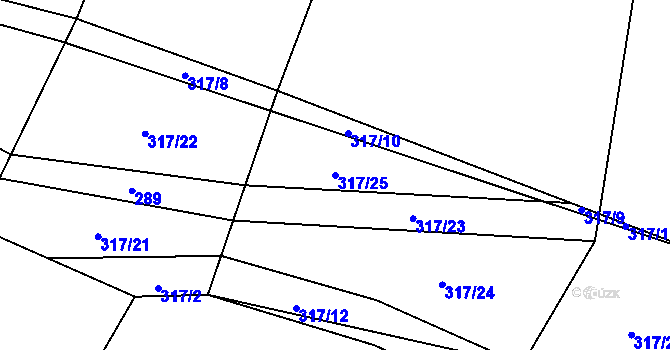 Parcela st. 317/25 v KÚ Střítež u Volyně, Katastrální mapa
