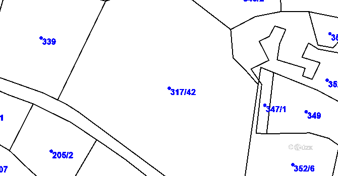 Parcela st. 317/42 v KÚ Střítež u Volyně, Katastrální mapa