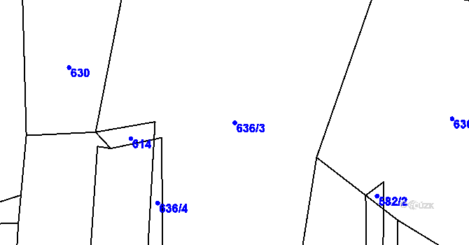Parcela st. 636/3 v KÚ Střítež u Volyně, Katastrální mapa