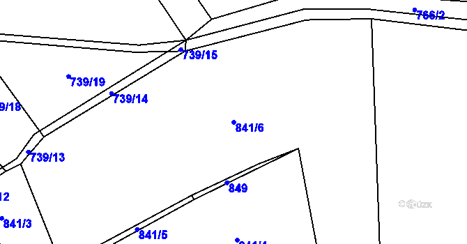 Parcela st. 841/6 v KÚ Střítež u Volyně, Katastrální mapa