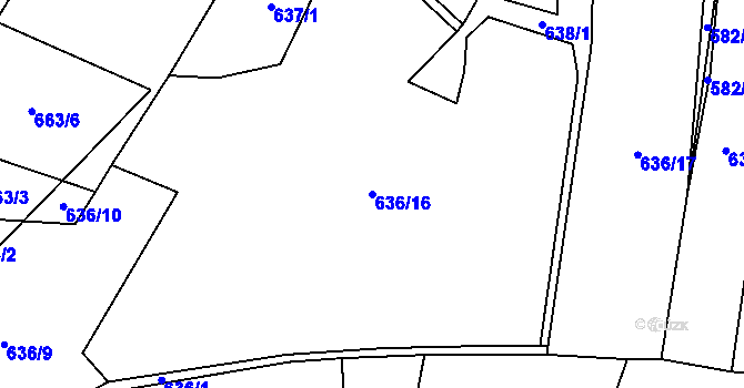 Parcela st. 636/16 v KÚ Střítež u Volyně, Katastrální mapa