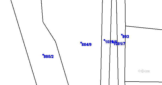 Parcela st. 884/9 v KÚ Střítež u Volyně, Katastrální mapa